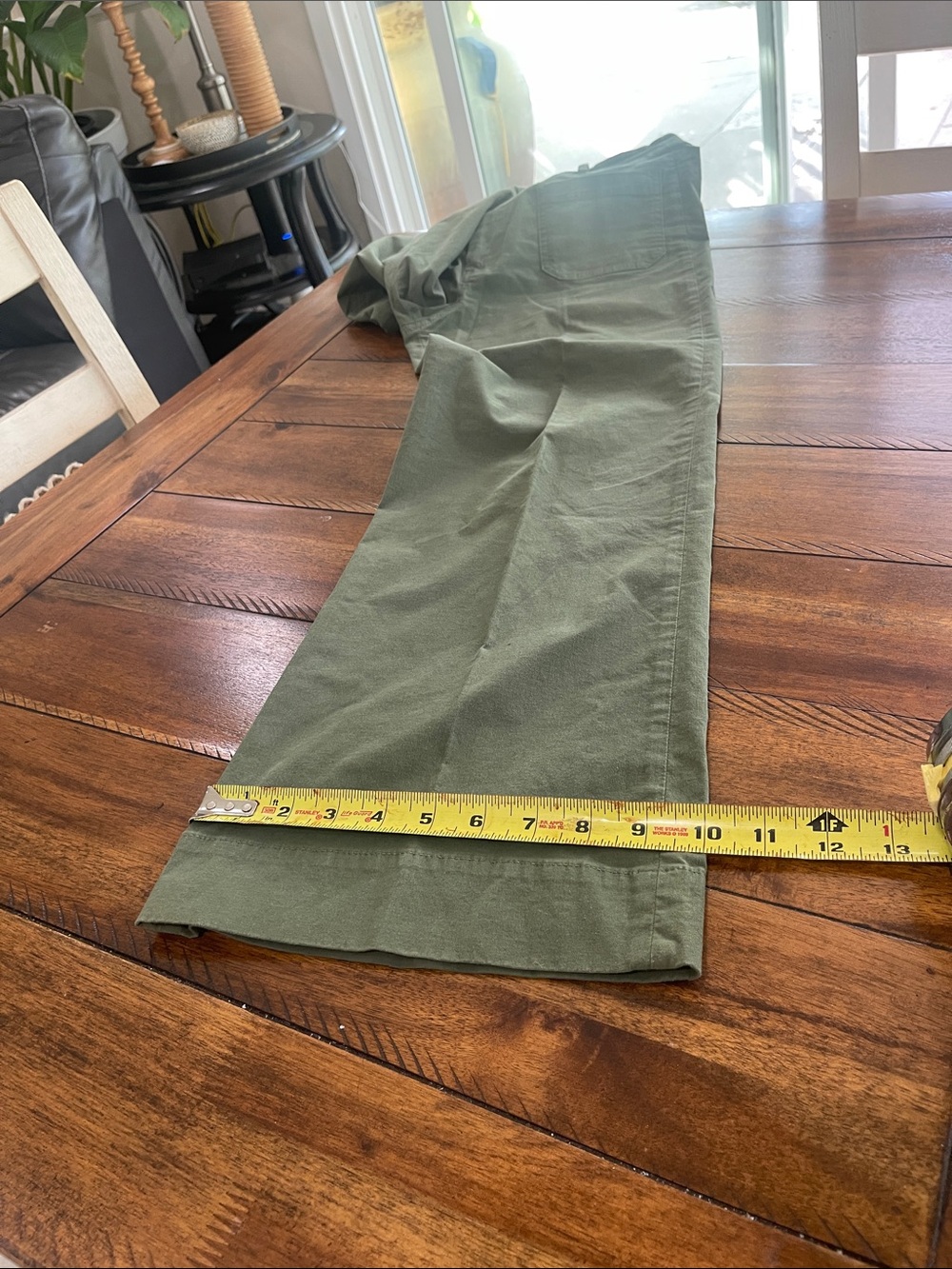 J. Crew Factory black Lizzie olive green wide straight leg pants trousers 28p - Picture 12 of 15